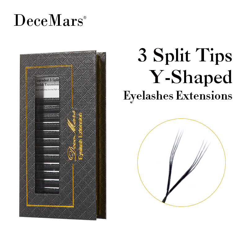 Eyelash Extension Y Shape - DeceMars 3 bölünmüş ipuçları Y şeklinde